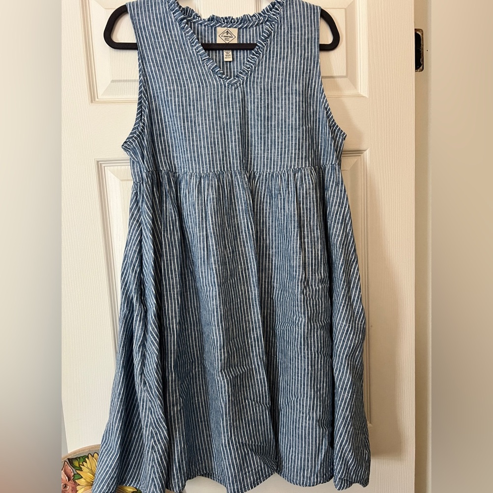 St. John's Bay Blue and White Striped Dress